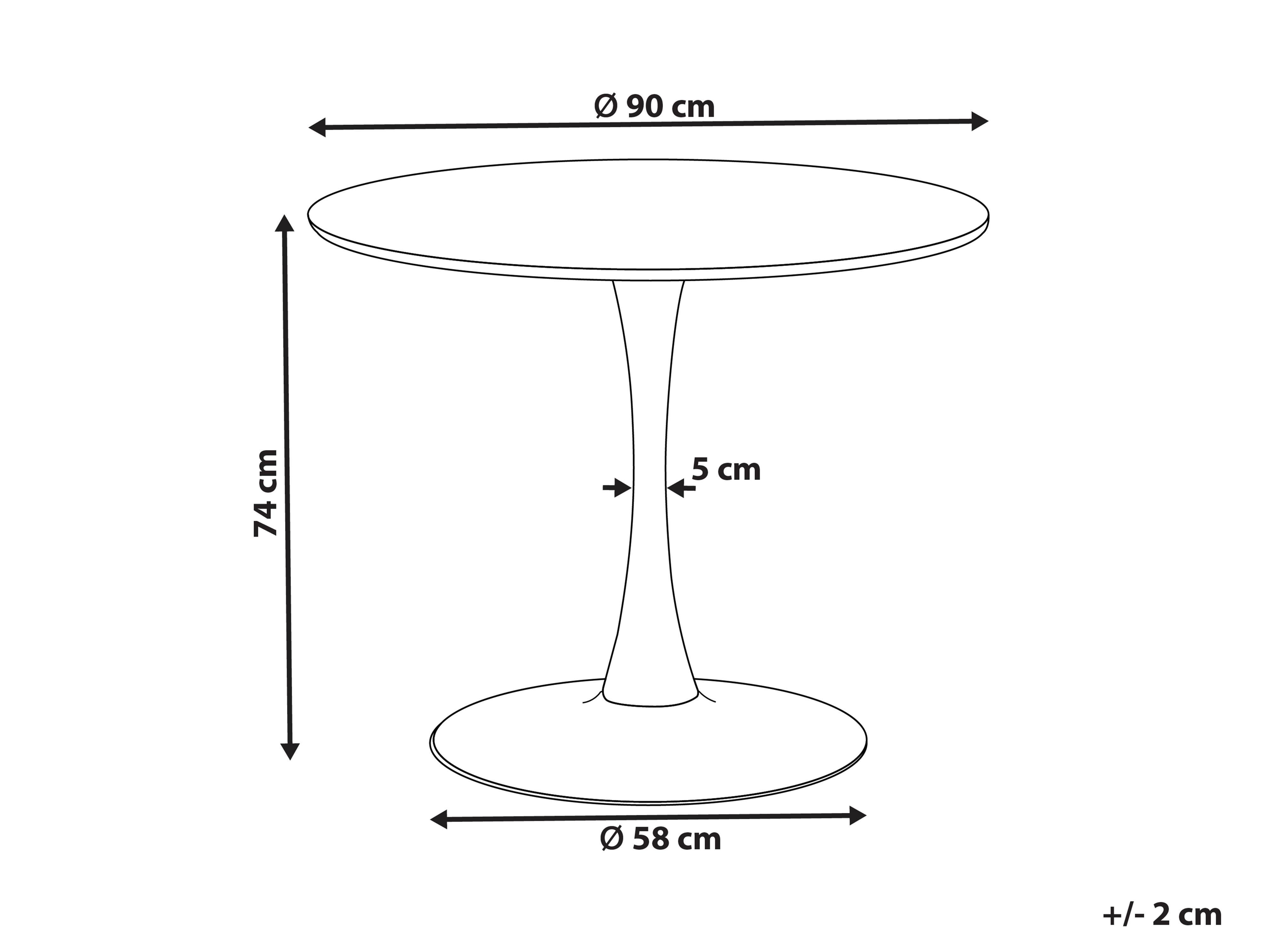 Eettafel BOCA Zwart marmer 90 cm 90 cm