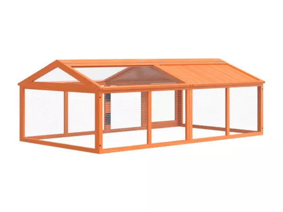 Enclos animaux marron 200x112,5x74 cm bois massif de pin