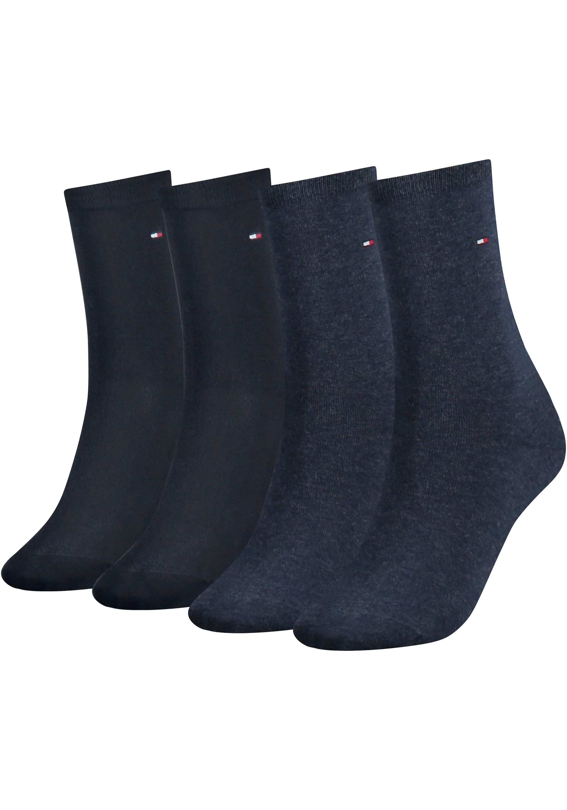 Tommy Hilfiger Socken »TH WOMEN 4P SOCK ECOM« 4 Stk. tlg. mit Logostickerei