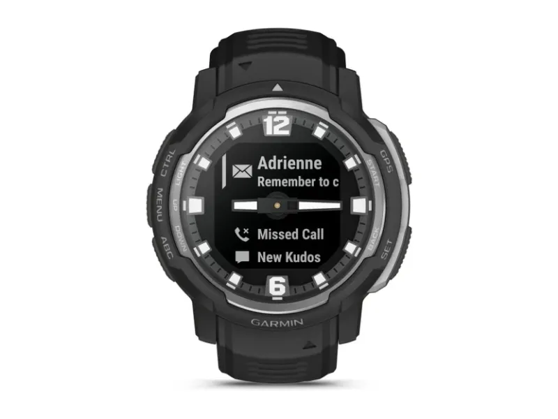 Garmin Instinct Crossover - Standard Edition - 45 mm - fiberforstærket polymer - sportsur med bånd - silikone - håndledsstørrelse: 135-230 mm - monokrom - 64 MB - Bluetooth, ANT  - 65 g - sort