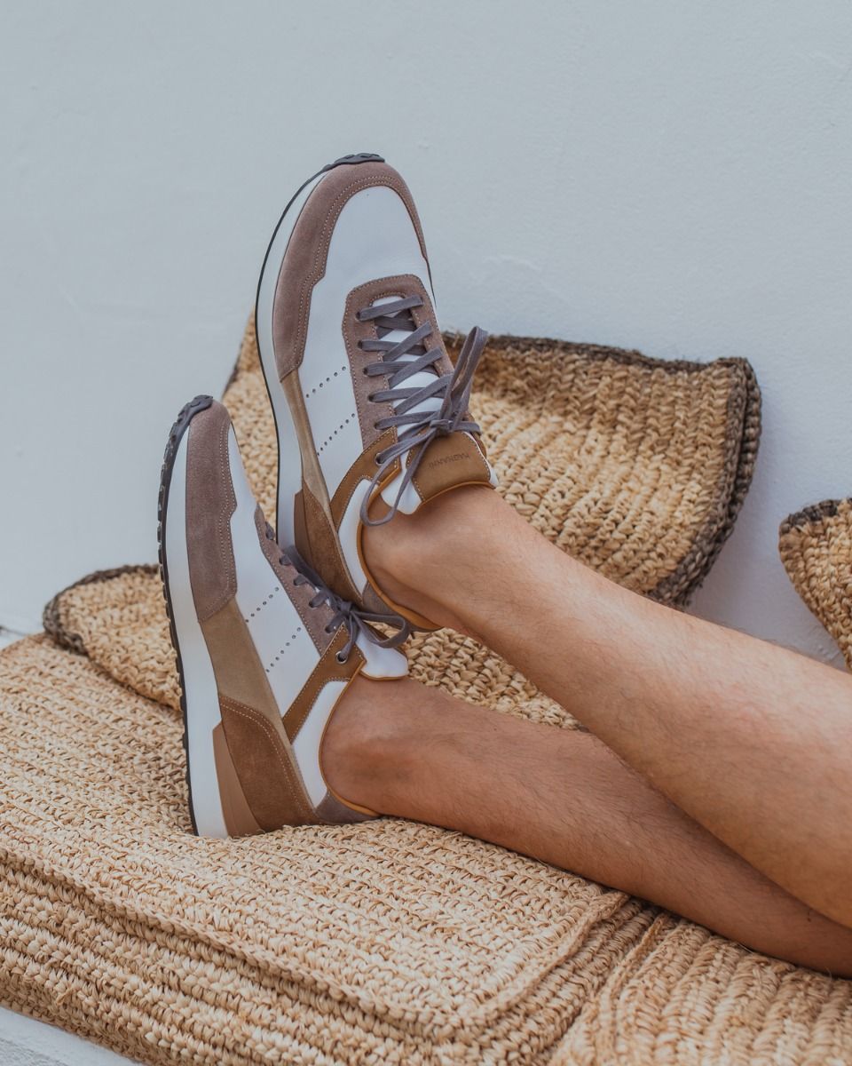 Magnanni 24454 Wit/Bruin Herensneakers