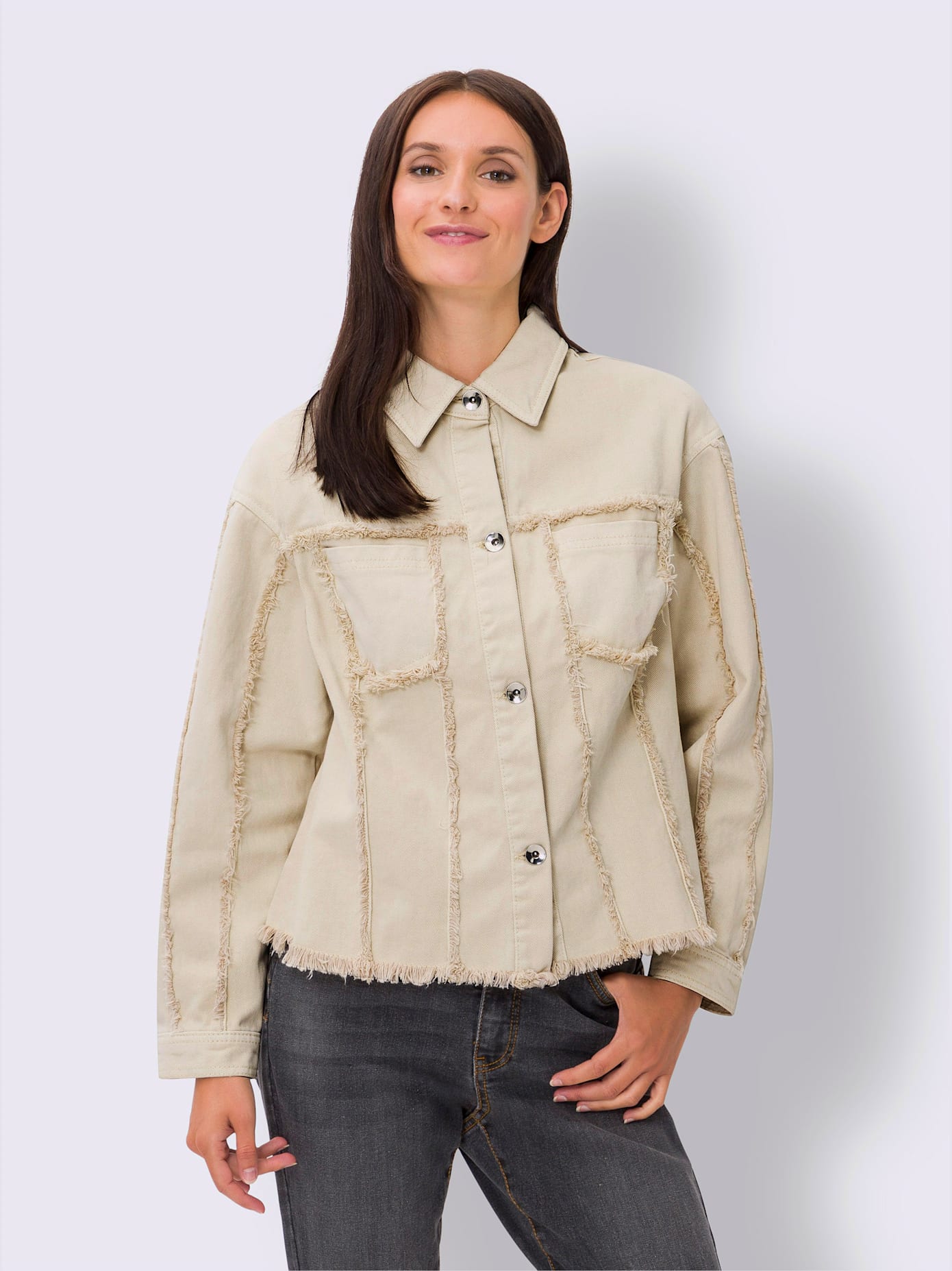 Blazer bords à fines franges