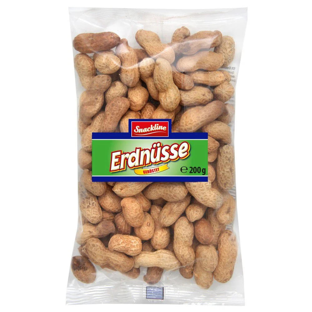 Sachet de cacahuète avec coquille Snackline 200g