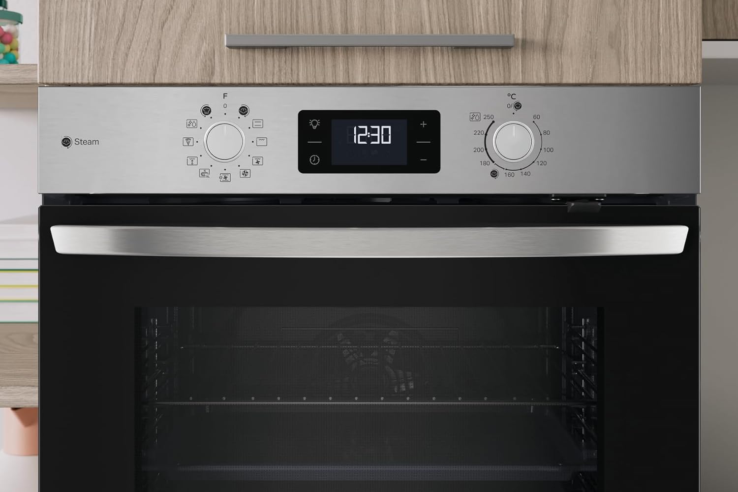 Privileg PBA2S85HU1I Einbau-Backofen, Heissluft,11 Funktionen/Hydrolyse & Dampf/Multi-Level-Kochen/Pizzafunktion / 1-fach Teilauszug/Schwarzglas