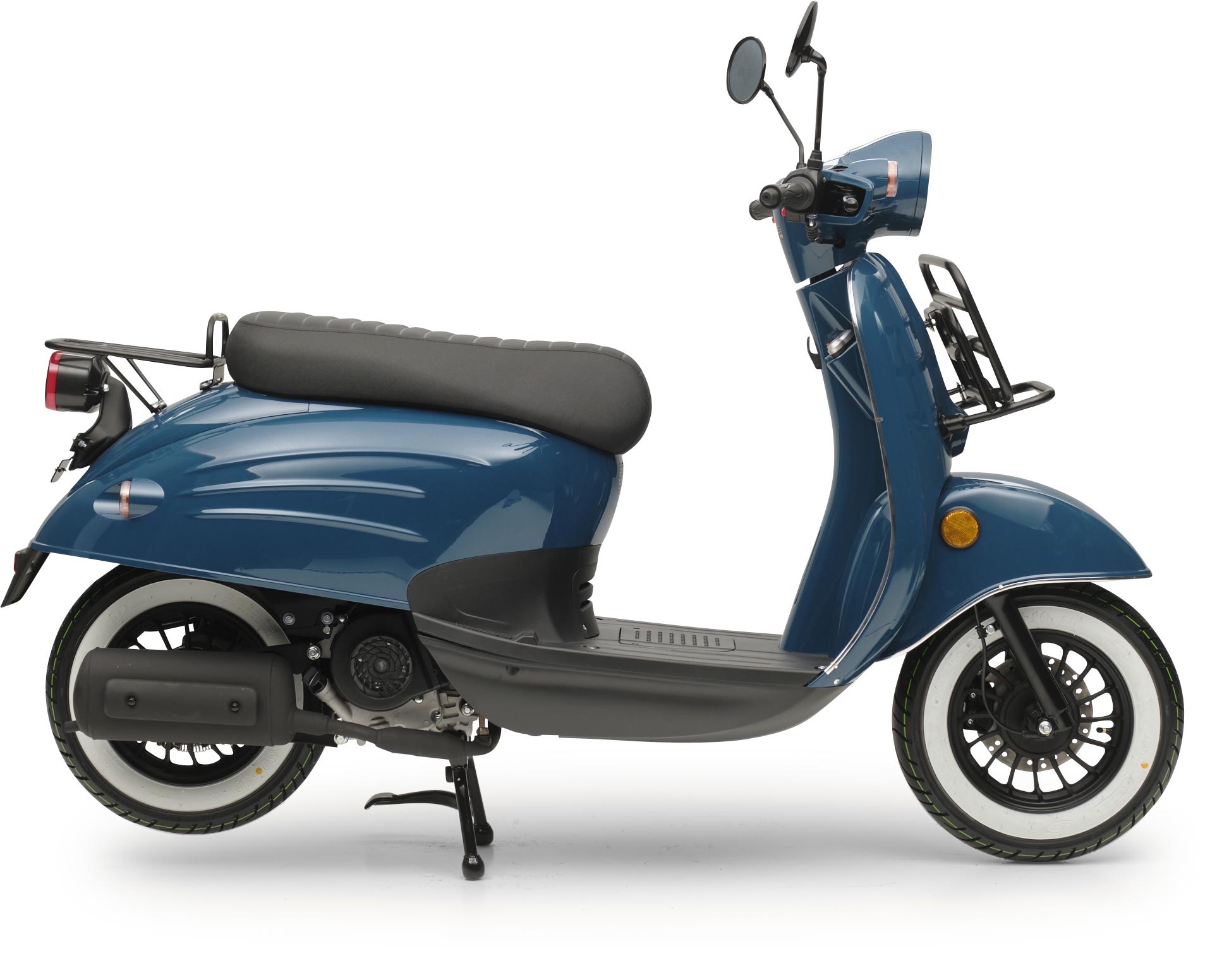 Motorroller Retro Luna Ozeanblau 50ccm 45 kmh Moped Scooter