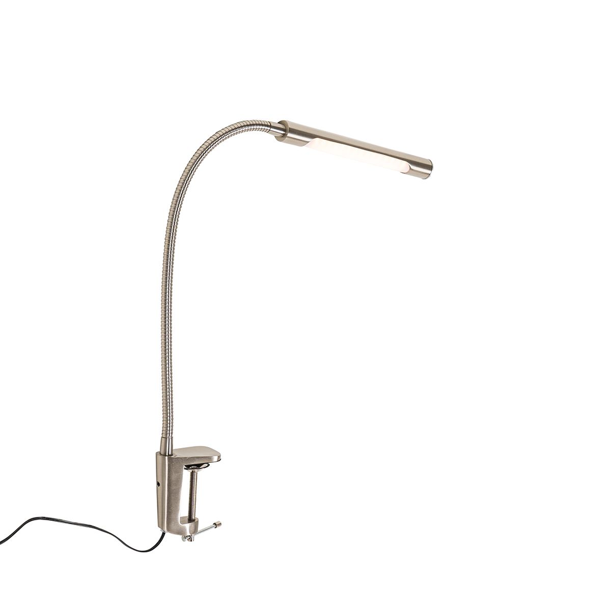 Klem bureaulamp staal incl. LED met touch dimmer - Lionard