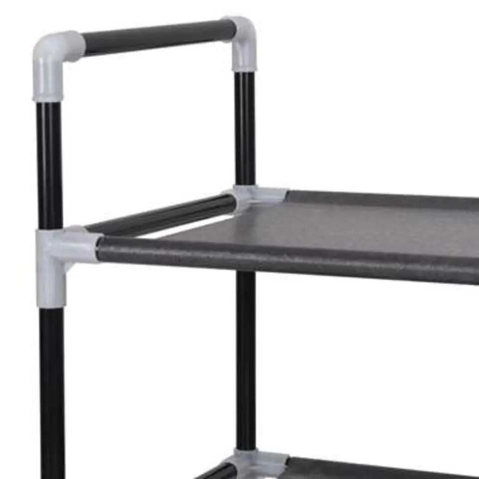 vidaXL - Schoenrek - Zwart - Stof - 60 x 29 x 71 cm