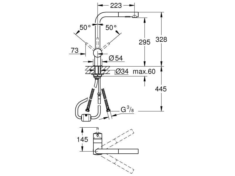GROHE Küchenarmatur Minta 1/2″, L-Auslauf GROHE Minta Einhand Spültischbatterie
