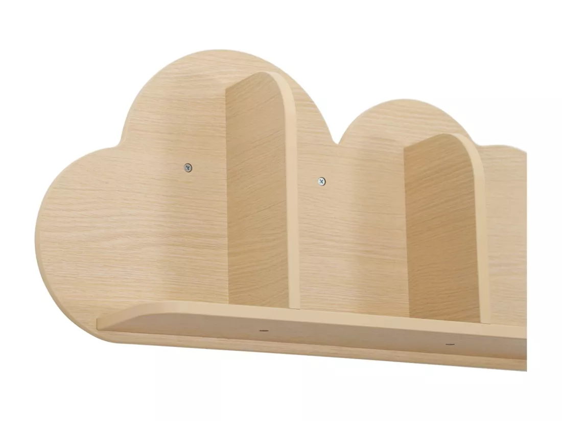 Lot de 3 étagères murales couleur naturelle nuage pour chambre enfant
