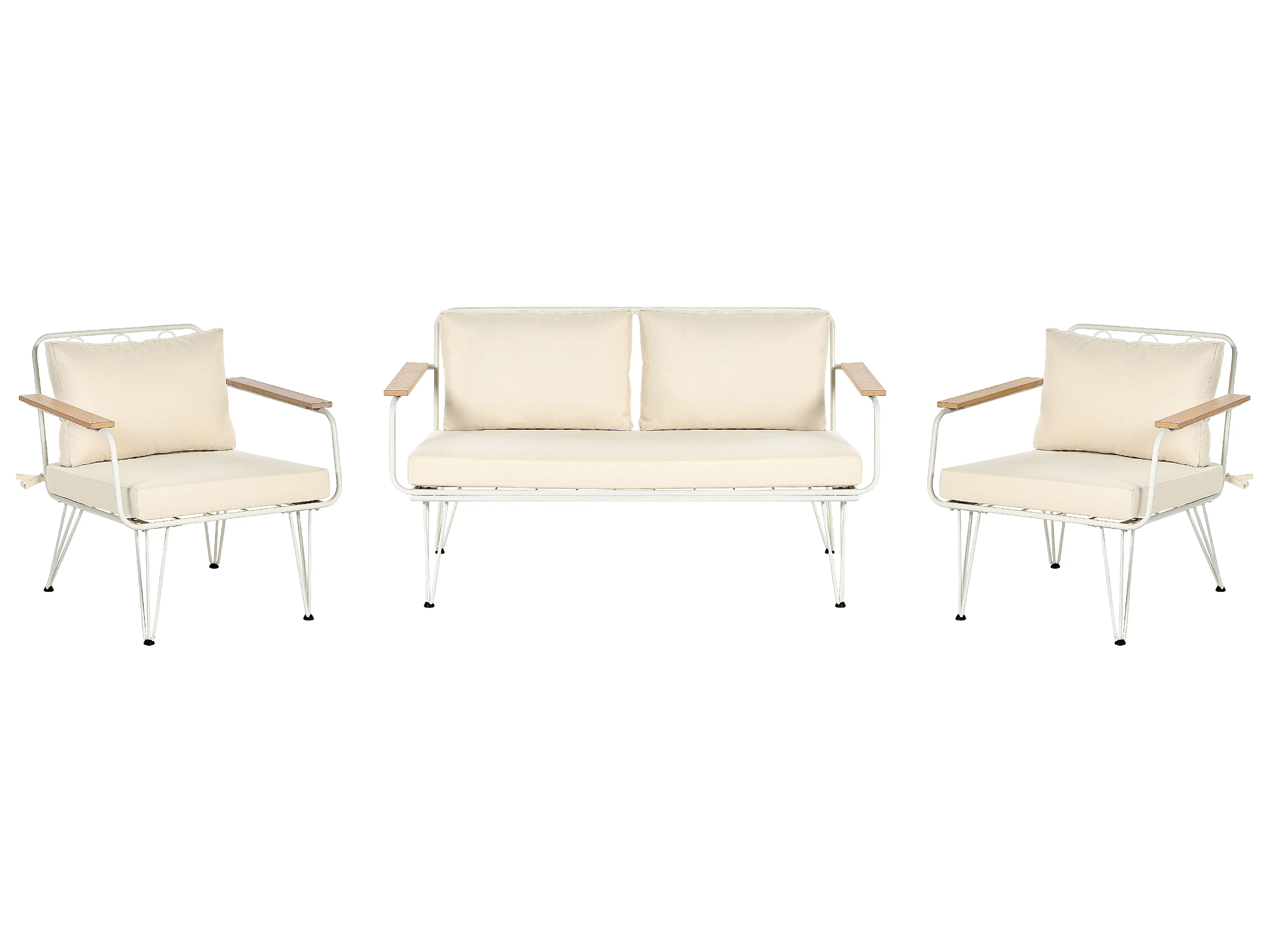 Loungeset met tafel 4-zits MONTESILVANO Metaal Lichtbeige