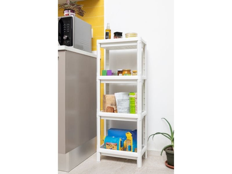 Toomax Regal Linda 38 x 100 cm Weiss Vielseitiges und 4-stöckiges Mehrzweckregal
