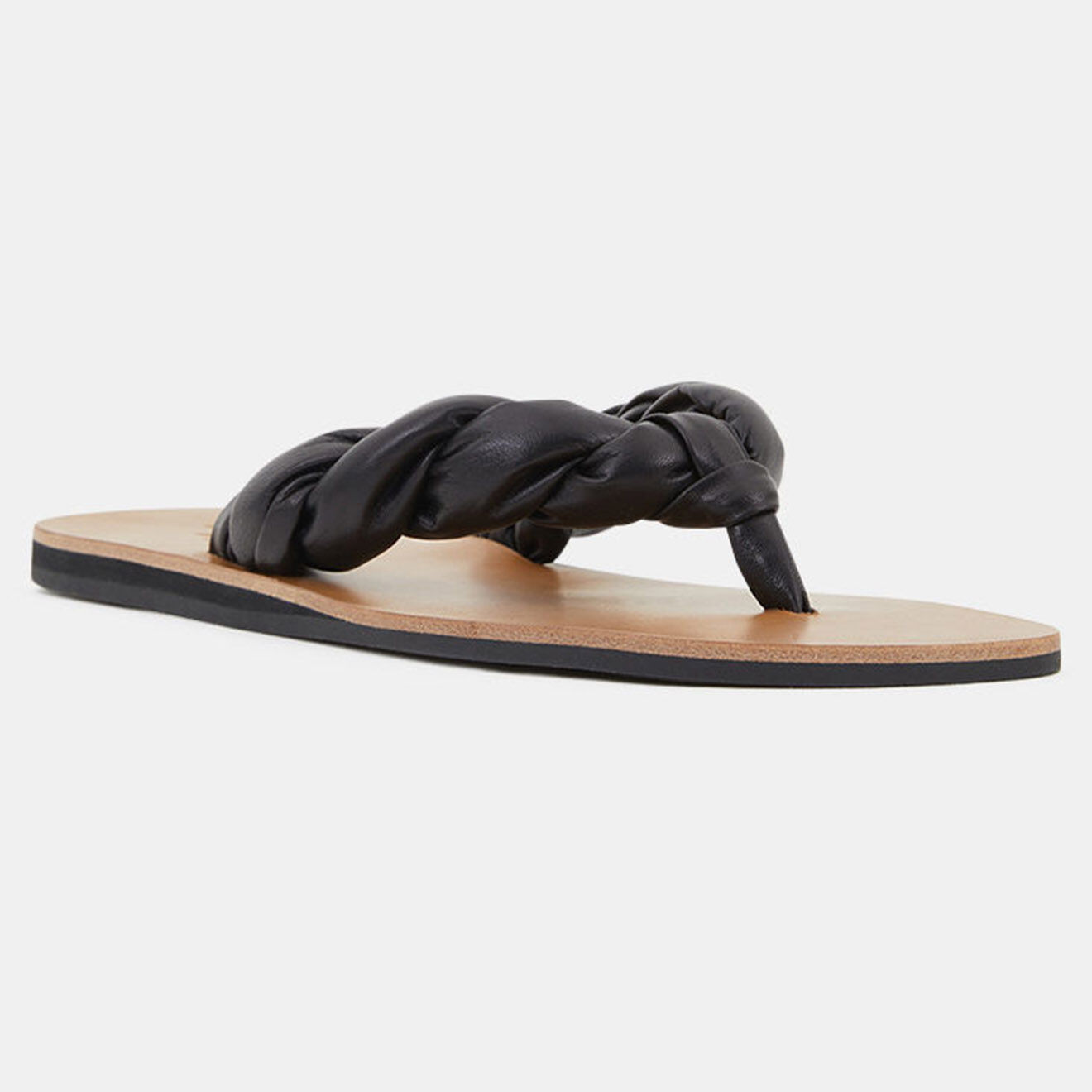 Flattered Tongs en Cuir Blanche noires