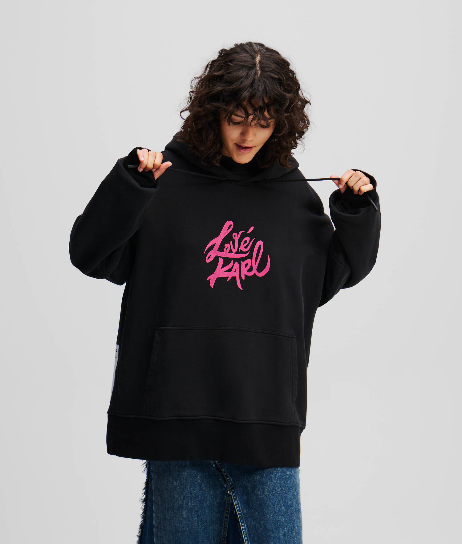 SWEAT À CAPUCHE KLJ X ATELIER RESERVÉ - Noir lavé