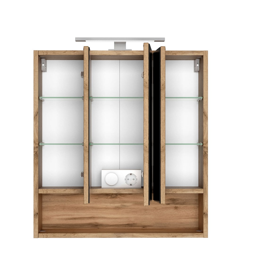 Spiegelschrank Livorno 60x64x20 cm Wotaneiche/Spiegelglas
