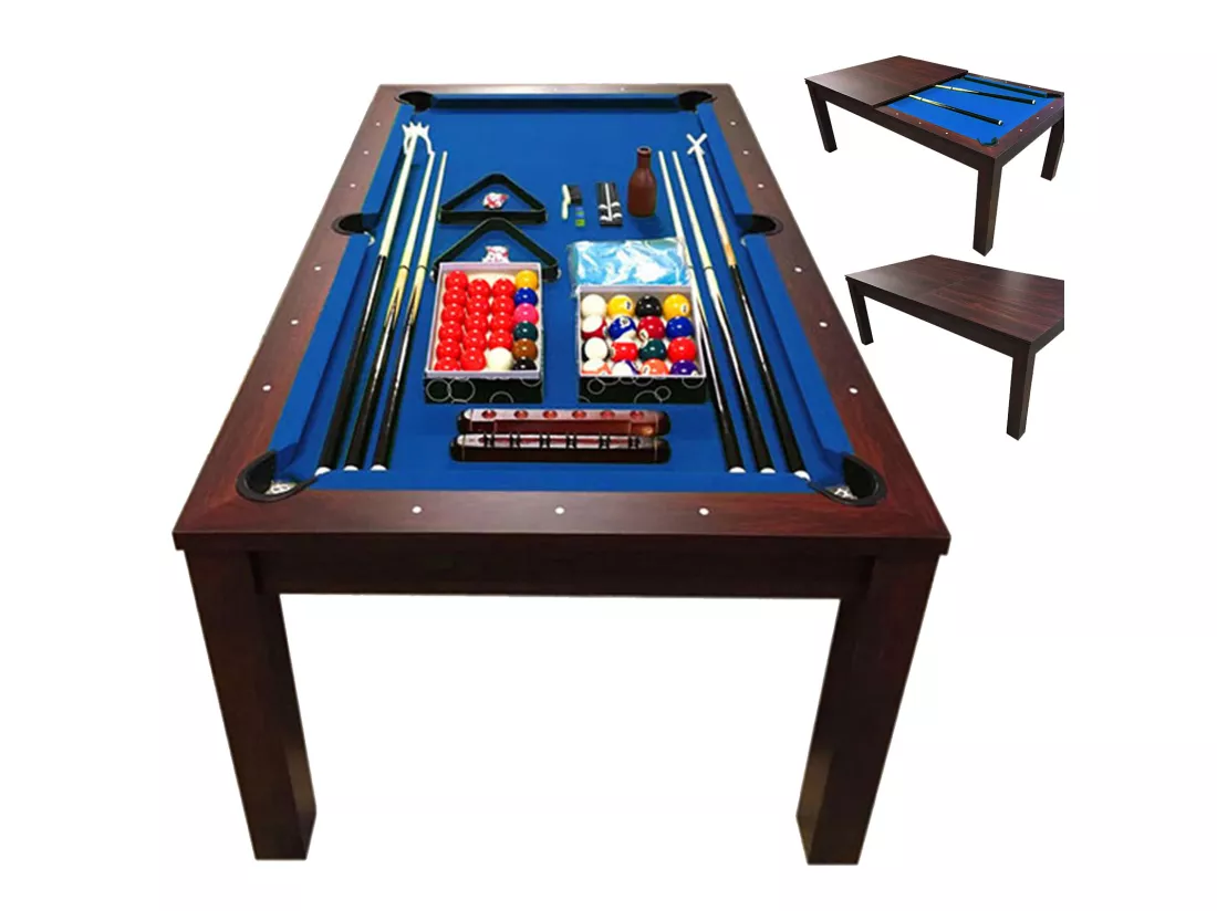 Table de Billard 7 pieds bleu convertible en table – Atlantis