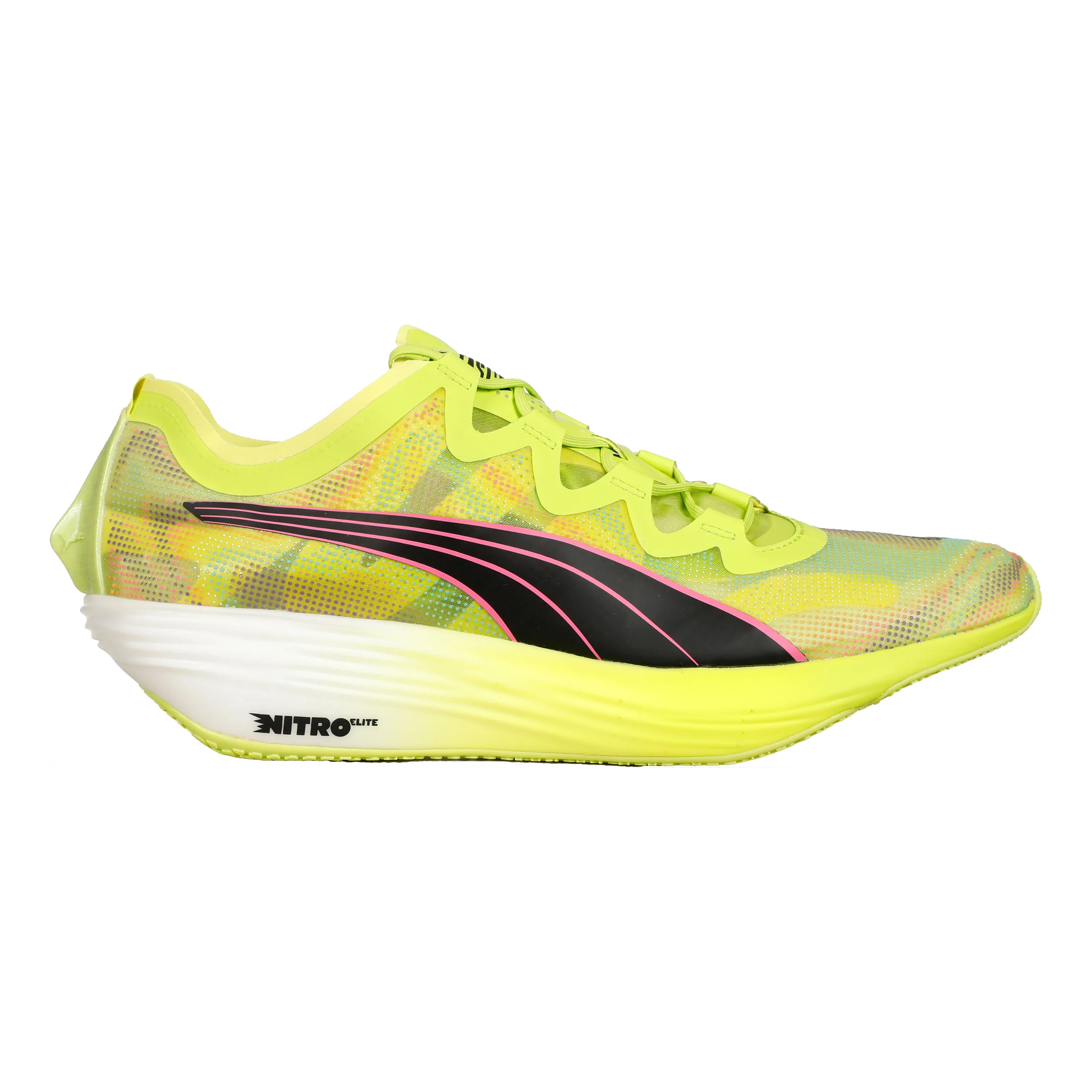 Puma FAST-FWD Nitro Elite Psychedelic Rush Chaussure De Compétition Femmes - Jaune Lemon, Noir