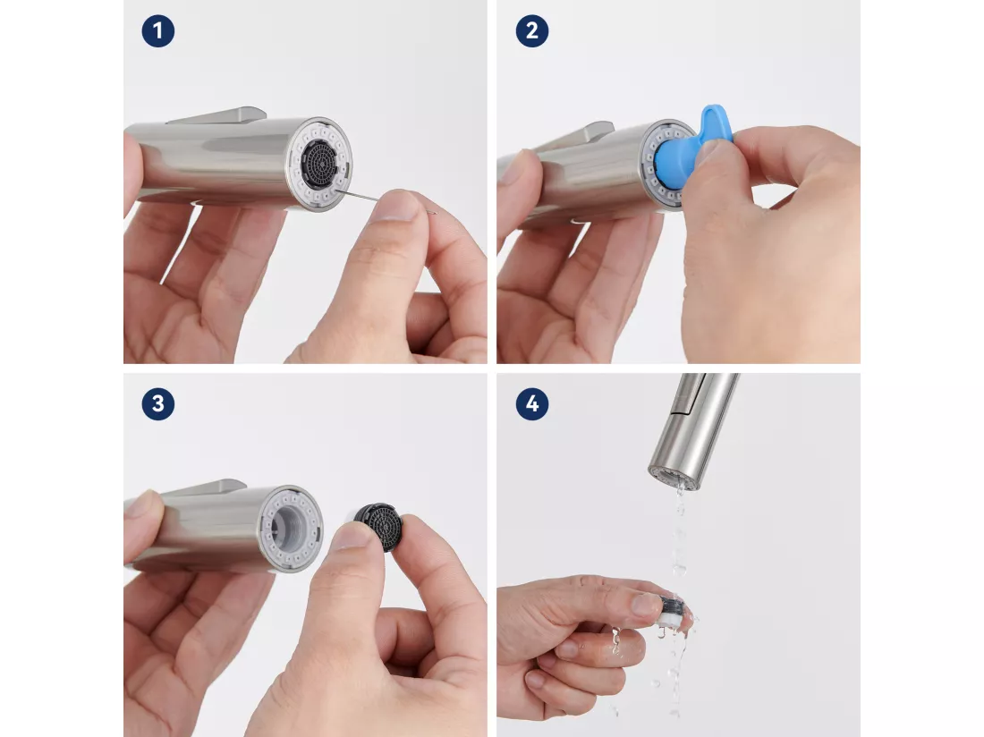 Mitigeur de Cuisine Douchette,Brossé,Robinet de Cuisine Rotatif à 360° avec Douchette Extensible 2 jets, Robinet de Cuisine en Acier Inoxydable