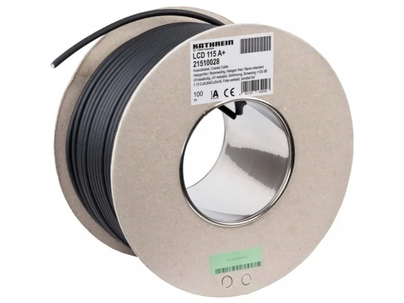 Kathrein LCD 115 A , 100 m, Sort, 75 ohm (O), Kobber, -25 - 75 °C, 5,1 kg