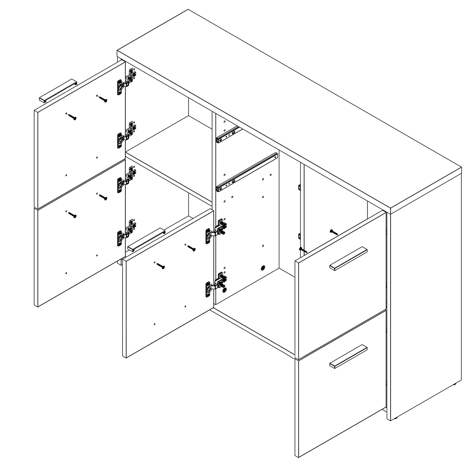 Kommode - Sonoma Eiche-weiß - 114 cm breit