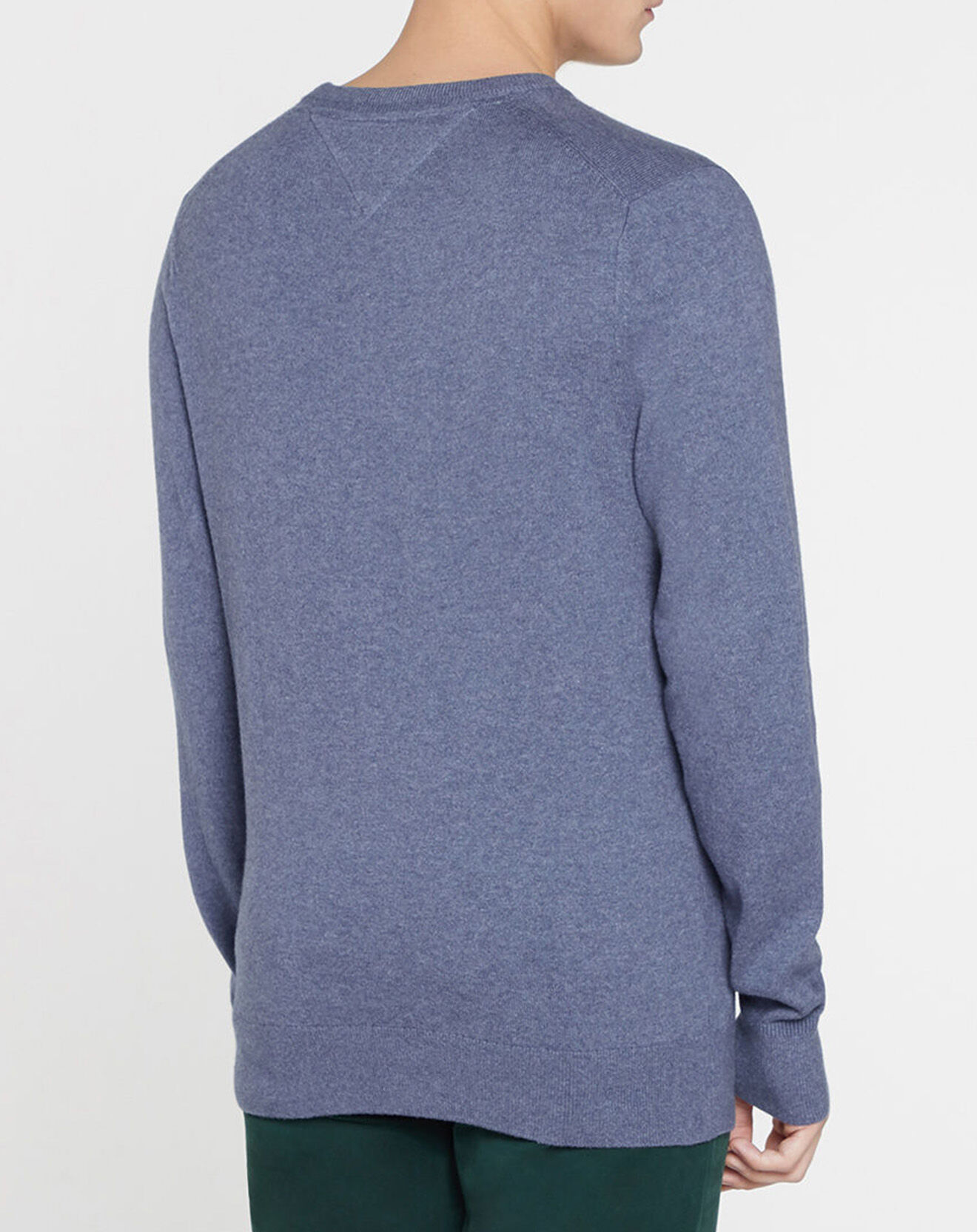 Tommy Hilfiger Pull en Coton & Cachemire Pima col rond bleu vintage