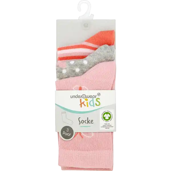 3er-P. Mädchen Socken Schmetterling 31 / 34 GOTS