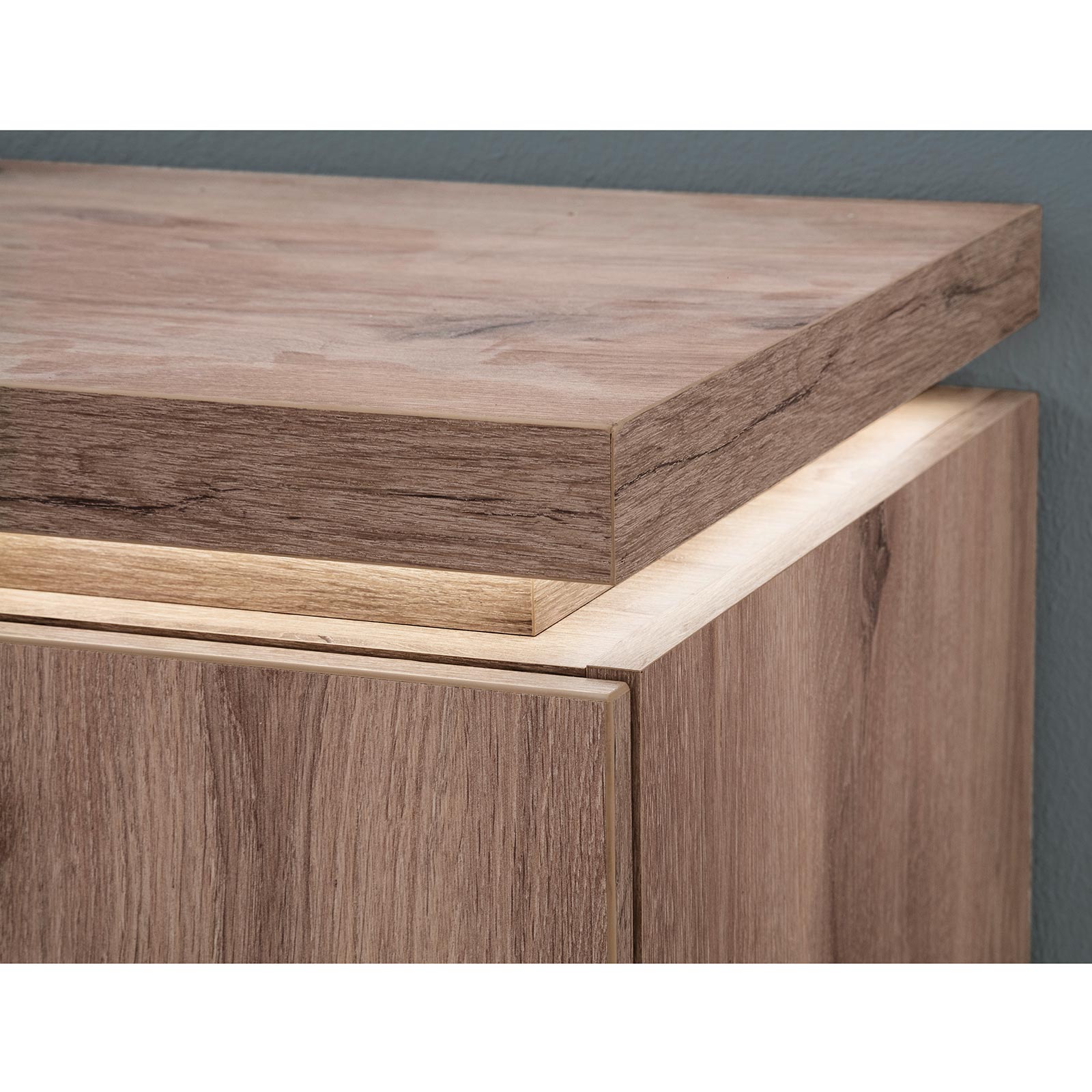 TV-Lowboard - Viking Oak - LED-Beleuchtung - 156 cm