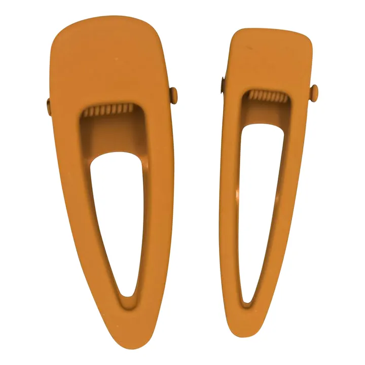 Grech & Co Lot de 2 Barettes Matte Clip | Ocre