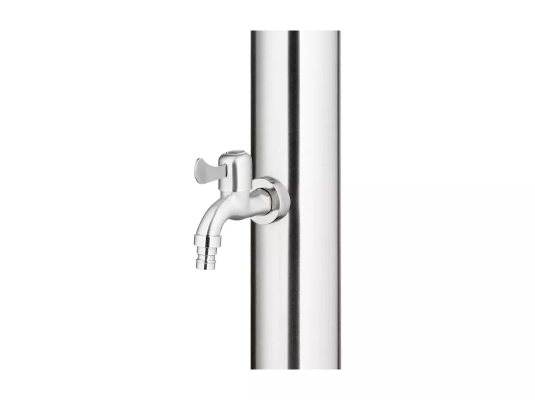 Prolenta Premium - Douche de jardin avec base marron 220 cm Acier inoxydable