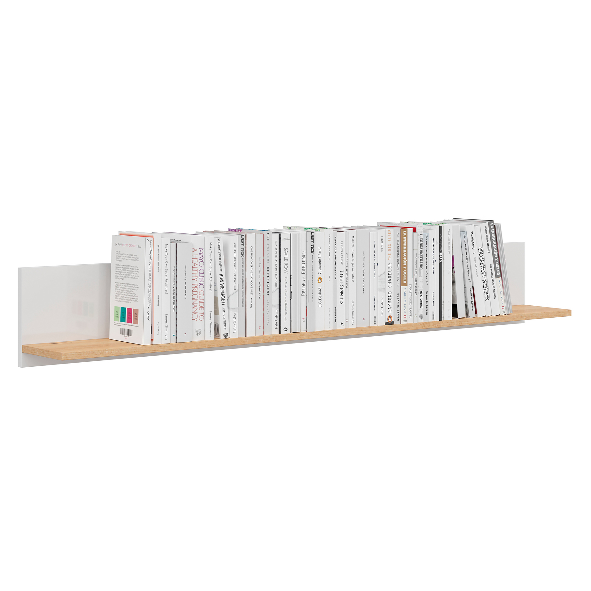Wandboard - weiß Glanz - Artisan Eiche - 135 cm breit