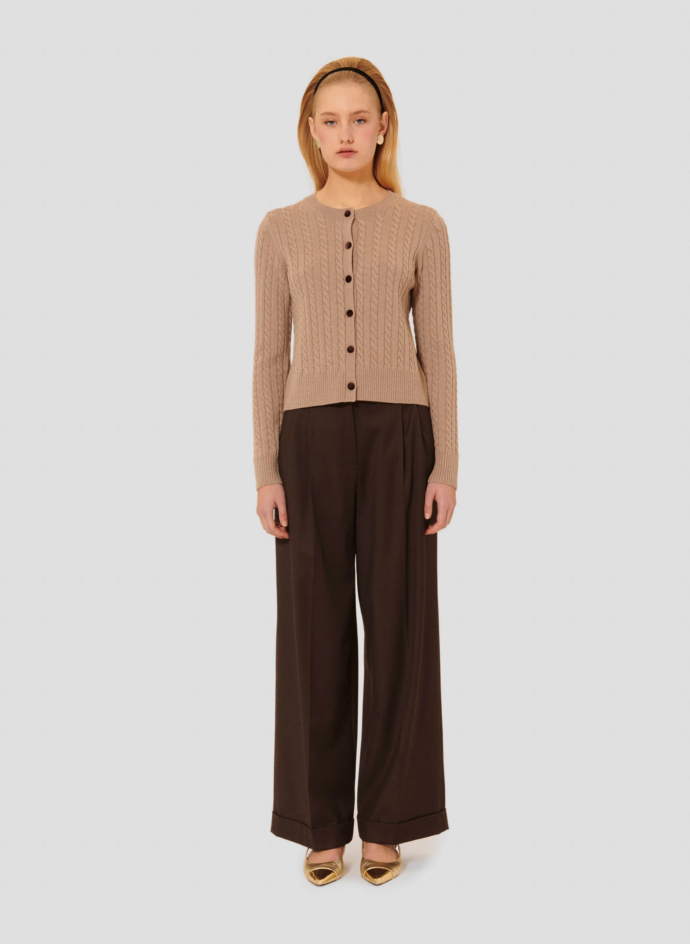 GASPARD - Cardigan droit en laine | Marron