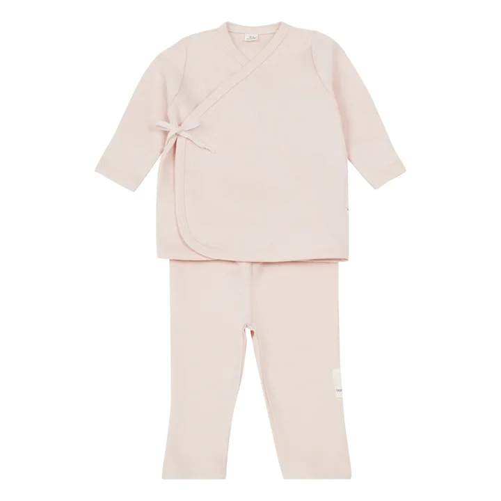 Bamboo Baby Ensemble Kimono et Legging Coton Bio | Rose pâle