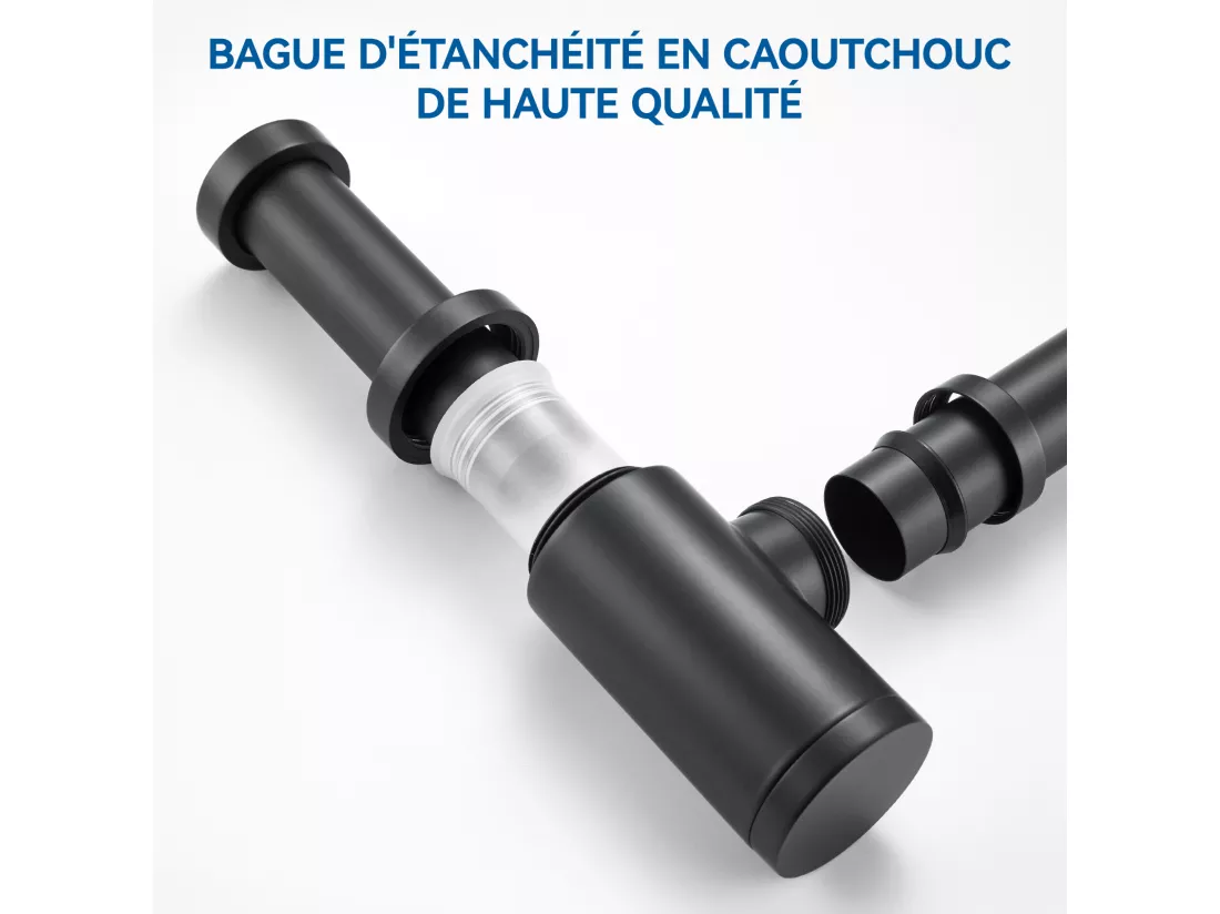 Auralum max Siphon lavabo design universel,tuyau d'évacuation normalisé 1 1/4