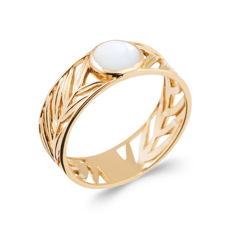 Bague Femme - Plaqué Or - Nacre