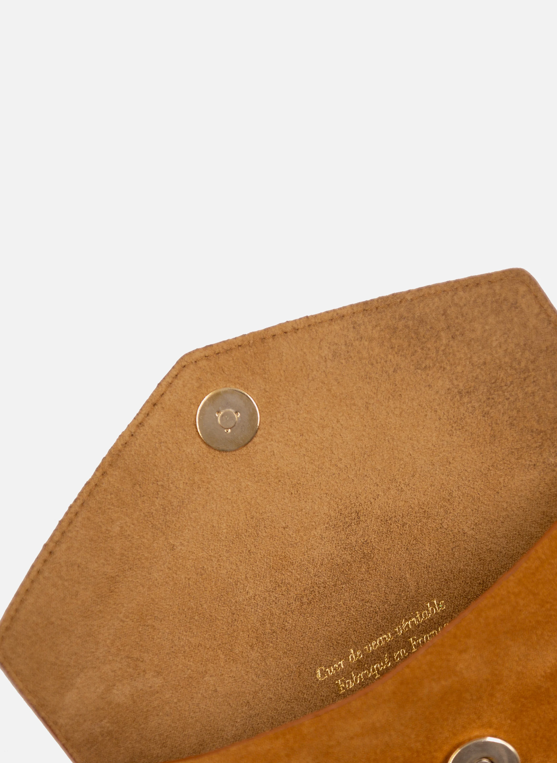 Pochette enveloppe cuir | Marron
