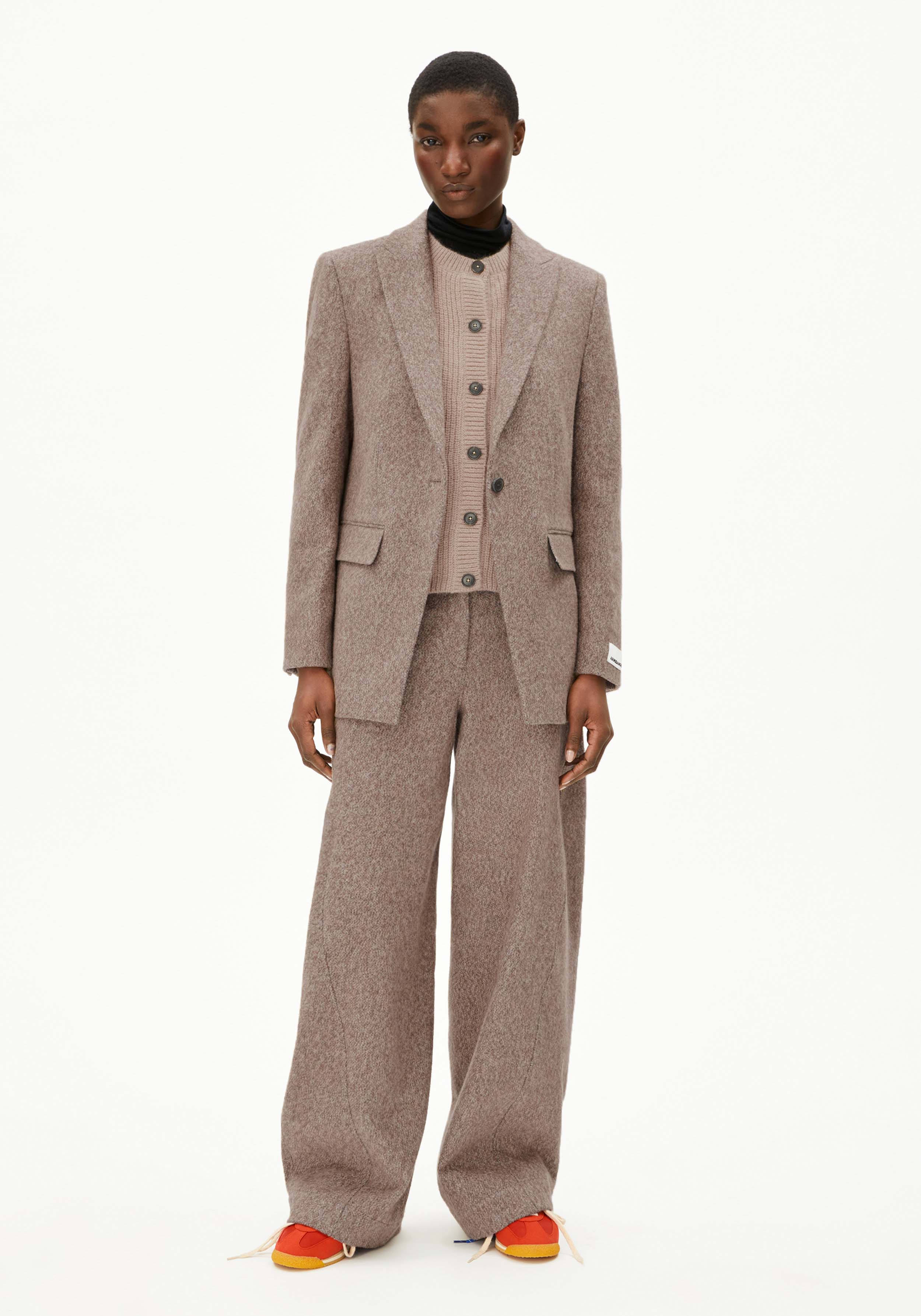 Armedangels Blazer Mikulaa Tweed Pure-Walnut Cream