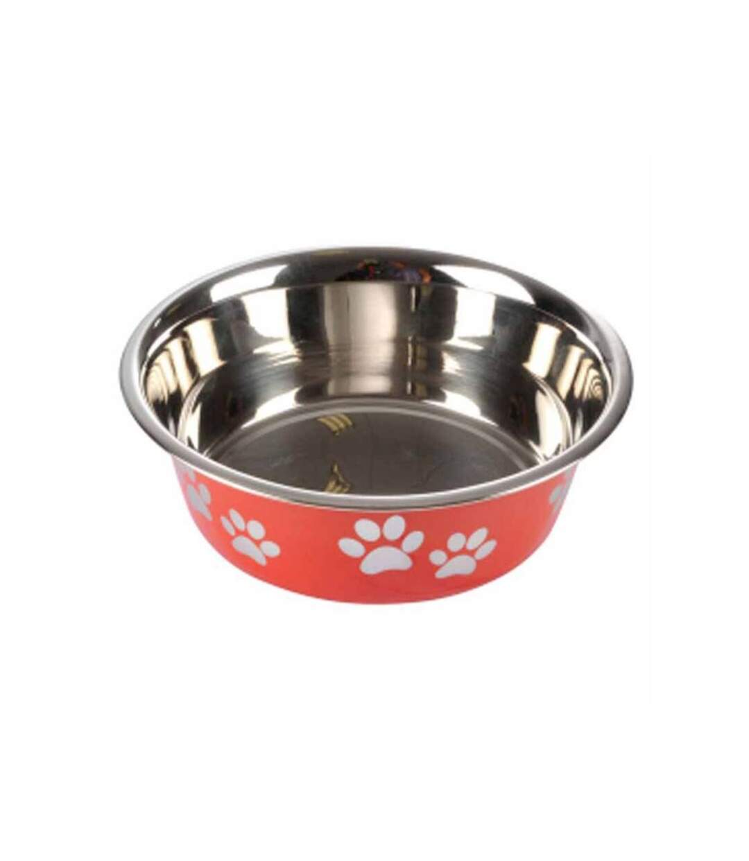 Paris Prix - Gamelle Pour Chien & Chat motifs Pattes 21cm Rouge