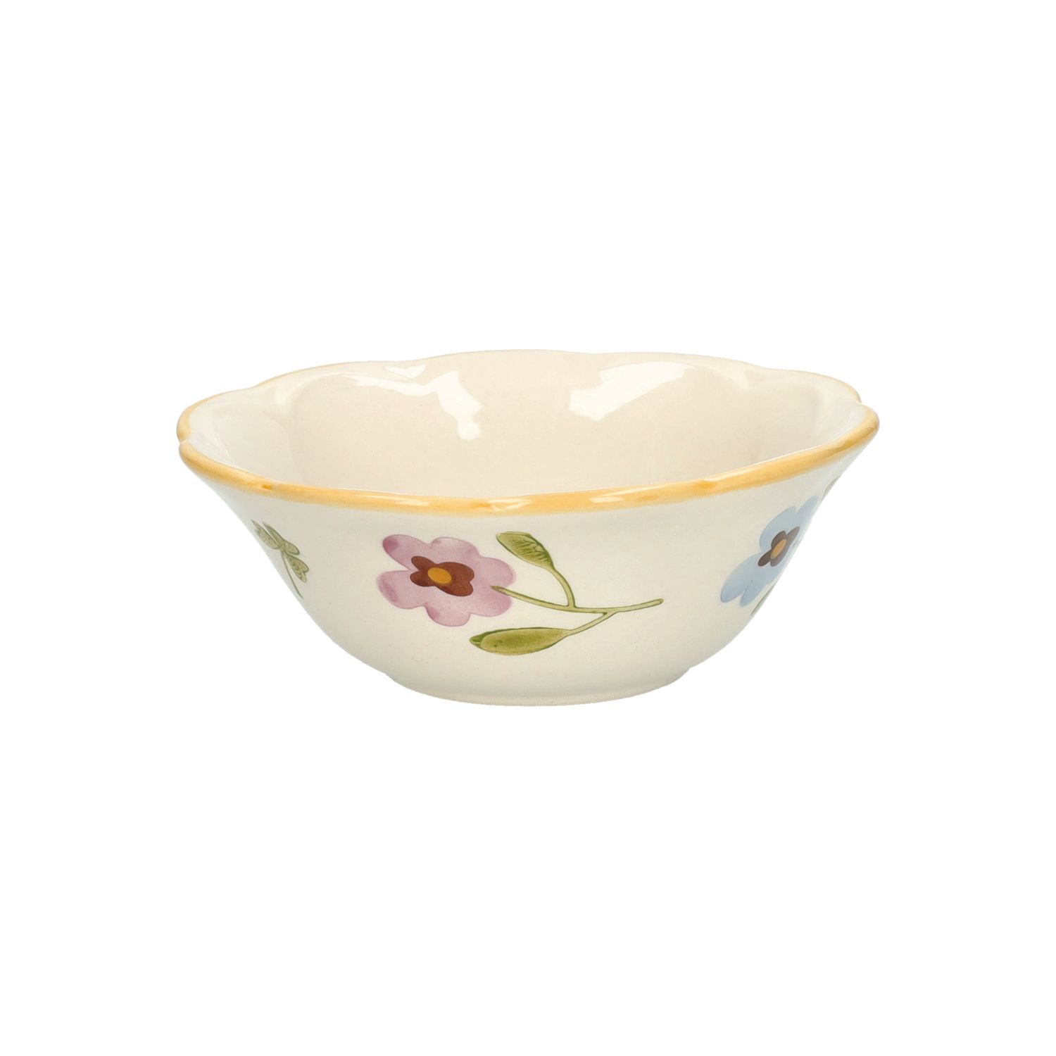 Kom, steengoed, viooltjes, Ø12,5 cm
