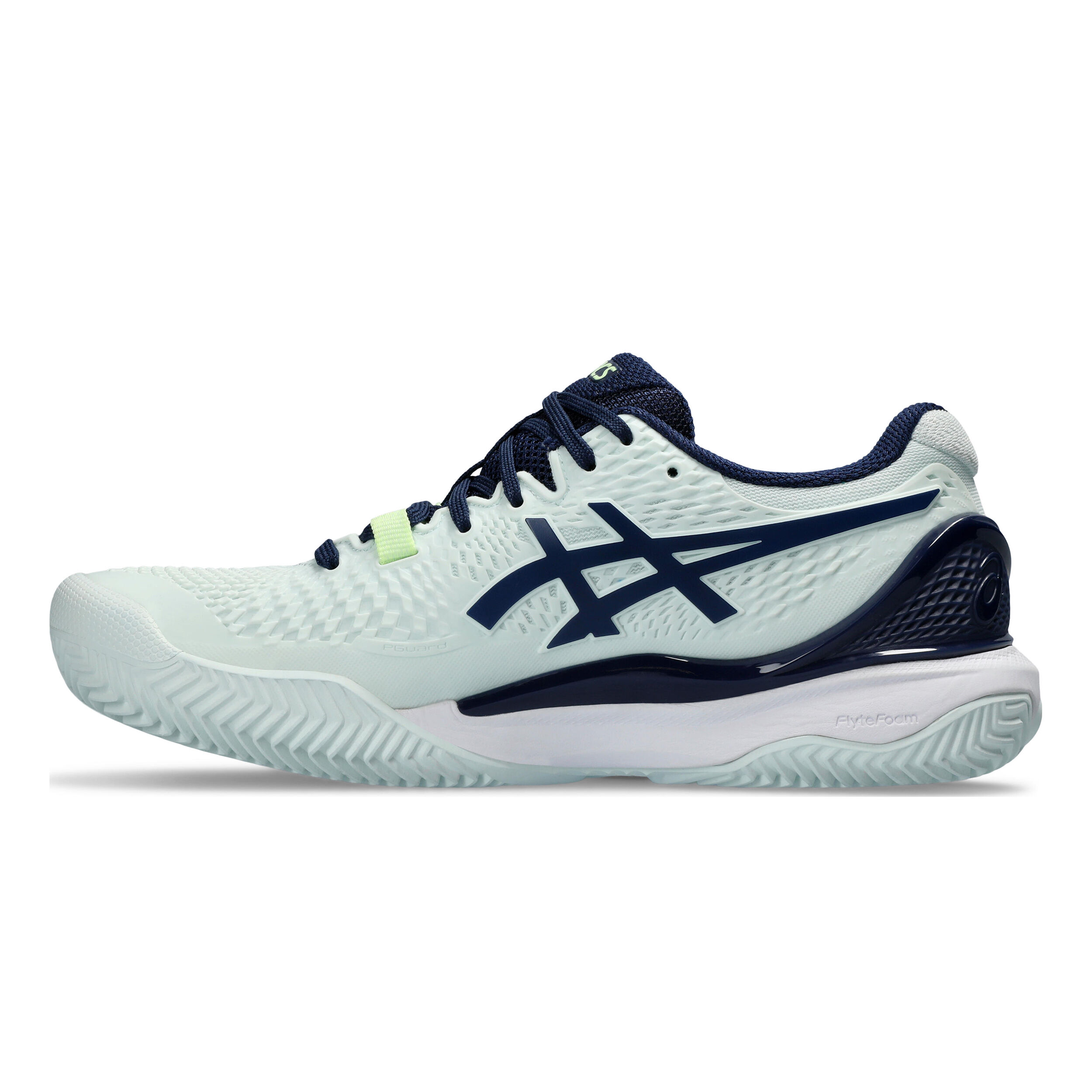 ASICS Gel-Resolution 9 Chaussure Terre Battue Femmes - Mint, Bleu Foncé