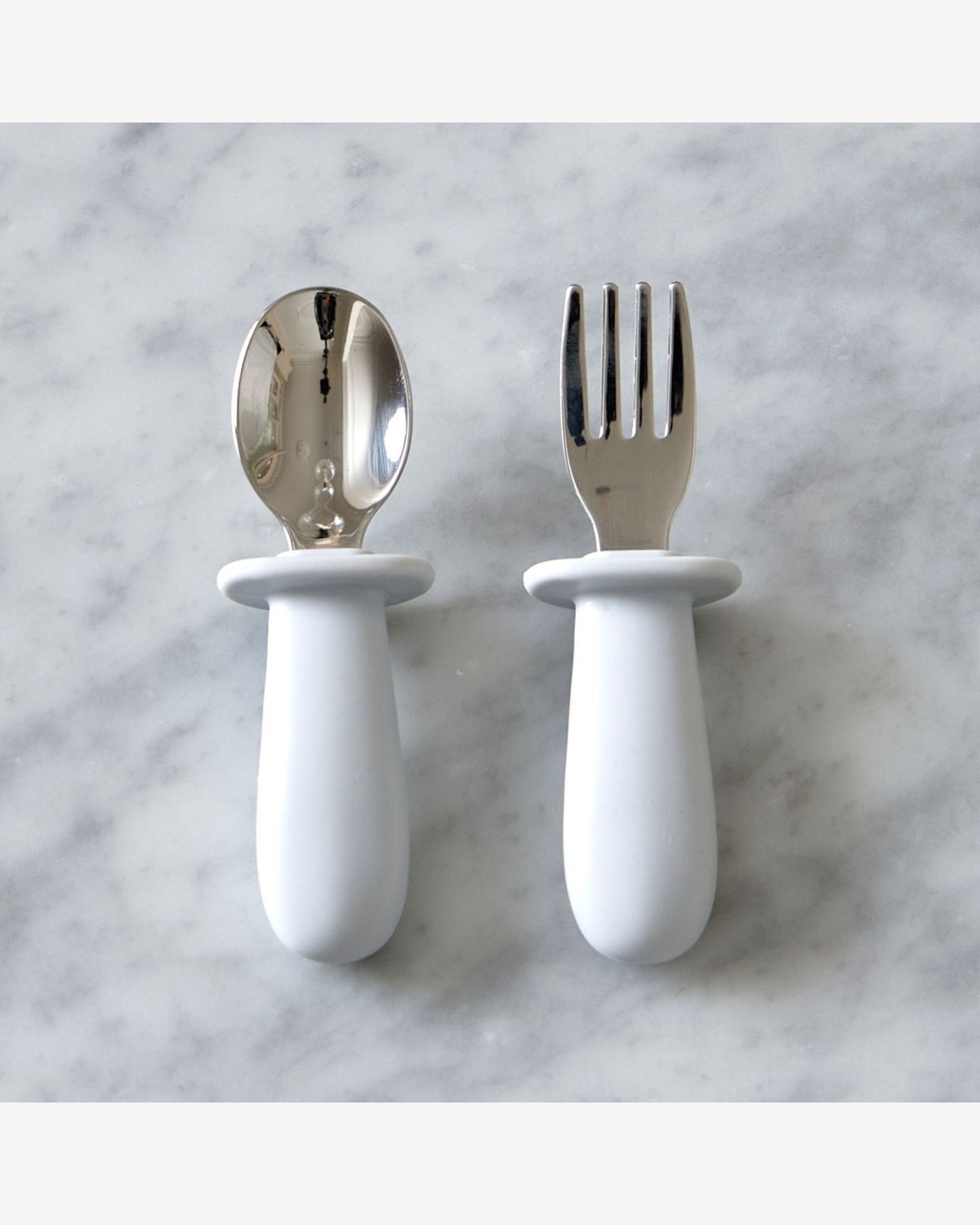 Bestikk Sett Baby – Rustfritt Stål & Silikon | Baby Cutlery Set