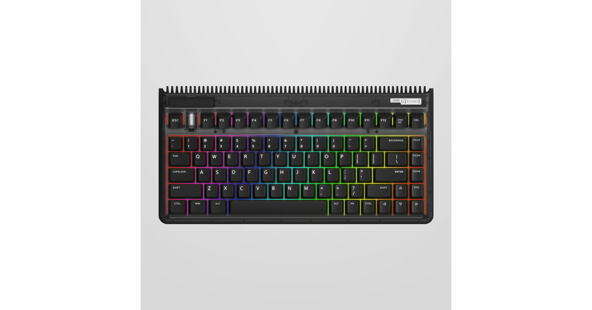 IqunixOG80 Dark Side Wireless Mechanical Keyboard, gaming toetsenbord  (Zwart, US lay-out, Gateron Red, RGB leds, 80% (TKL), Hot-swappable, PBT, 2.4GHz | Bluetooth 5.1 | USB-C)