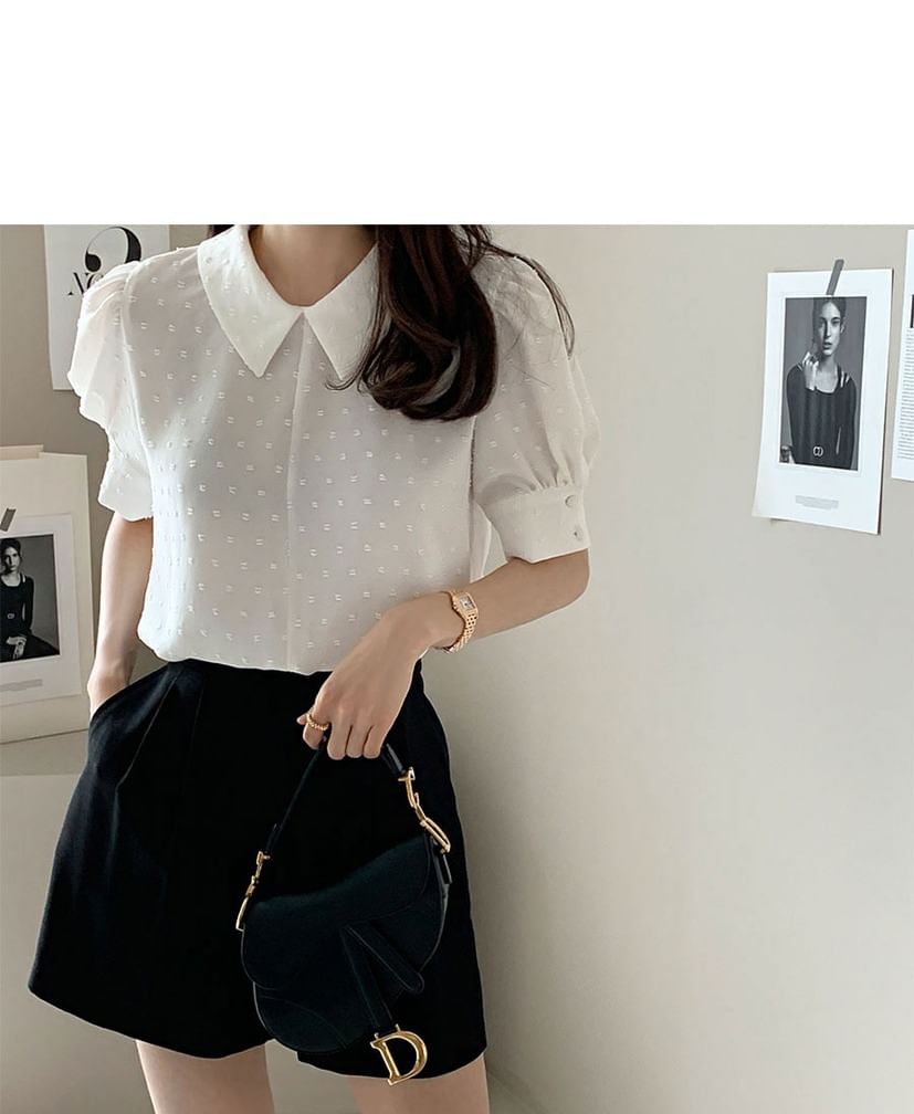 Bornite - Blouse met korte mouwen en stippen