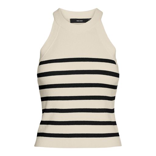 Vero Moda Saba Rib Top, Birch/Black, XS