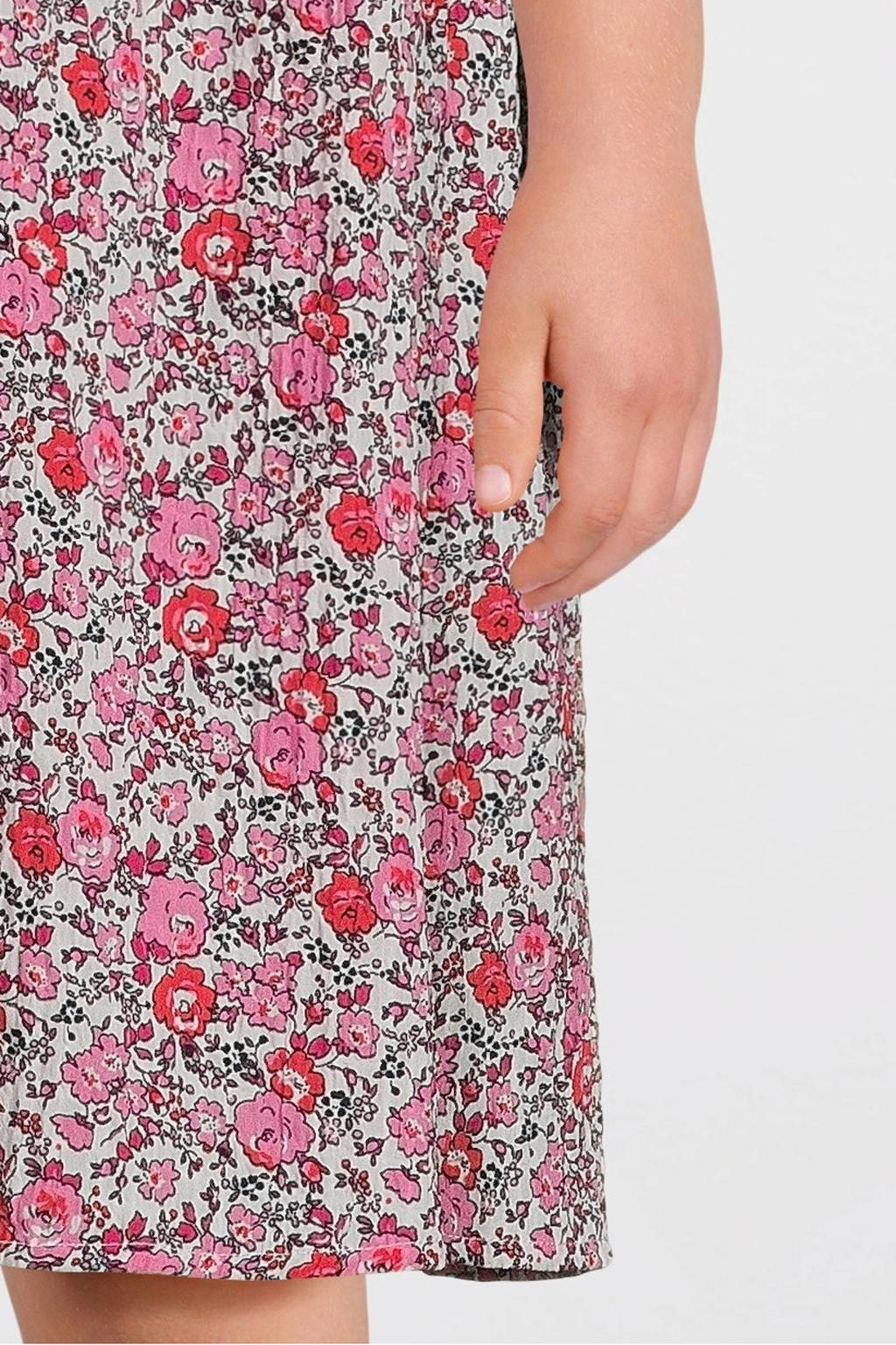 VERO MODA GIRL gebloemde jurk VMTARA roze/oranje/wit