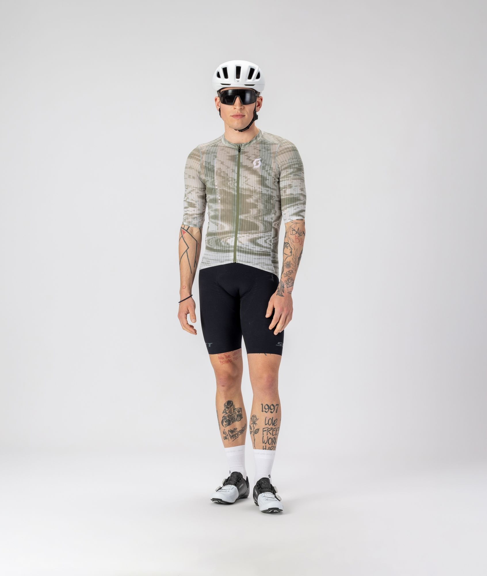 SCOTT ULTD. SL kortærmet cykeltrøje cotton white/hay green herre
