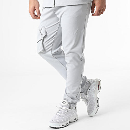 Ensemble Veste Zippée Et Jogger Pant KL-2050 Gris Clair