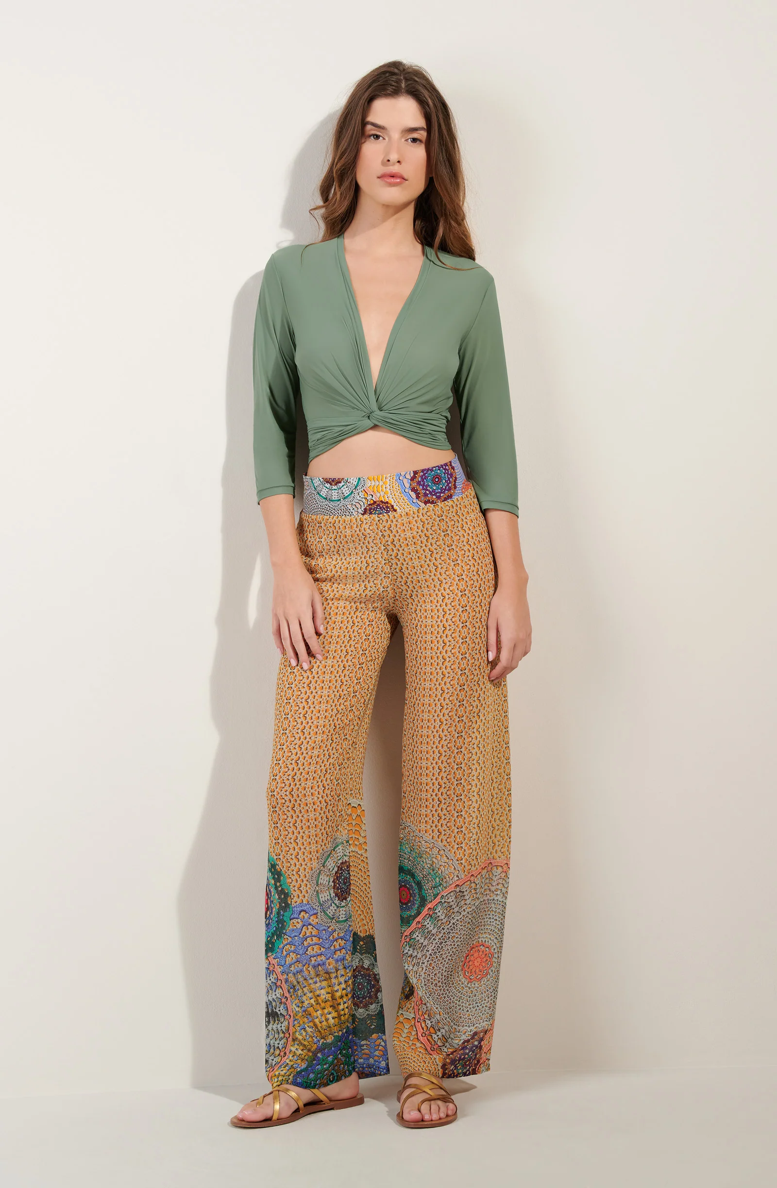 assia Pantalon large en voile imprimé GIPSY Gipsy