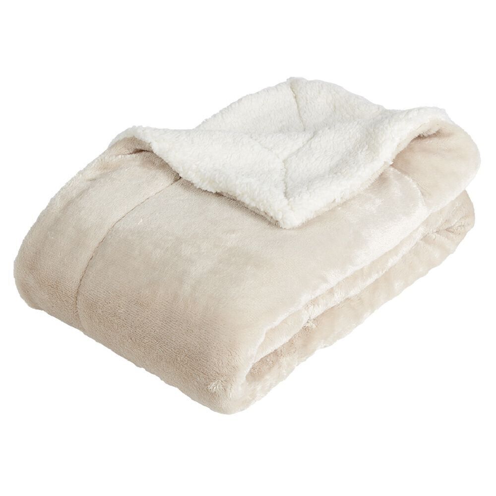 Plaid pilou pilou 127x152cm blanc crème