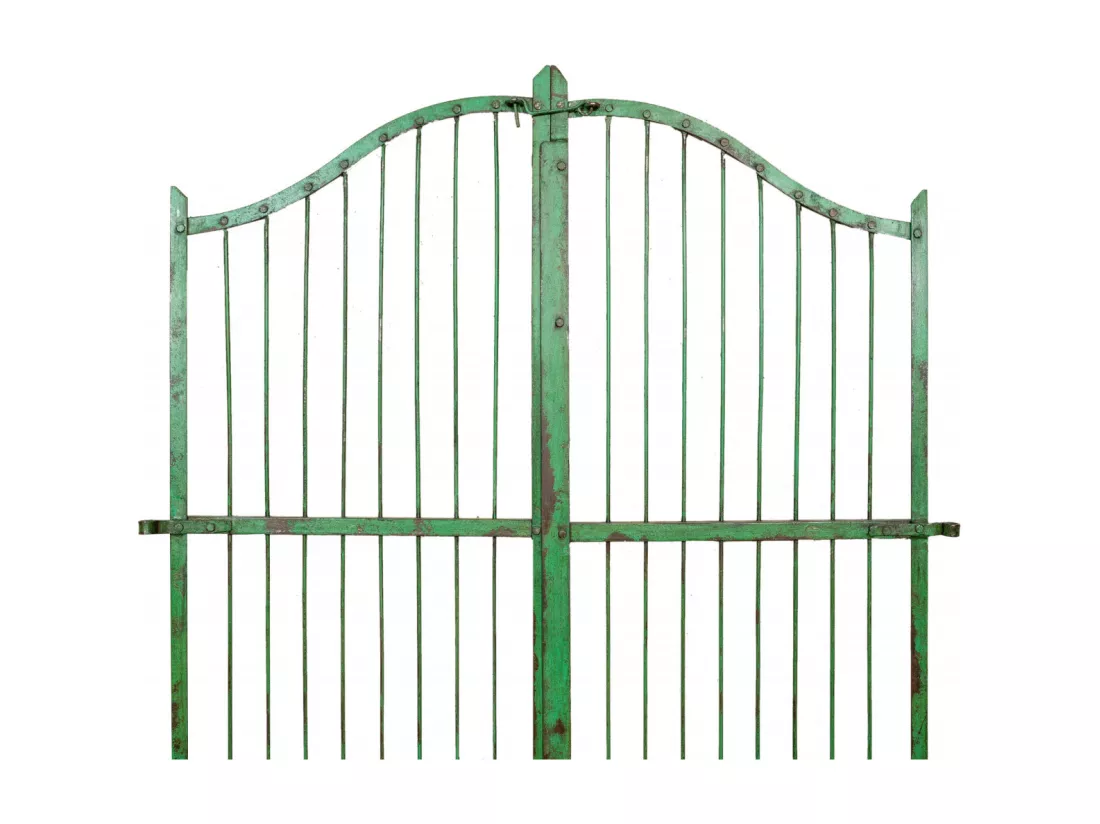 BISCOTTINI Portail - Fer Forgé Finition Antique - Clôture en Fer - Portail en Métal - Porte Décorative - Portail d'Entrée - 118x6x200cm - Une Pièce