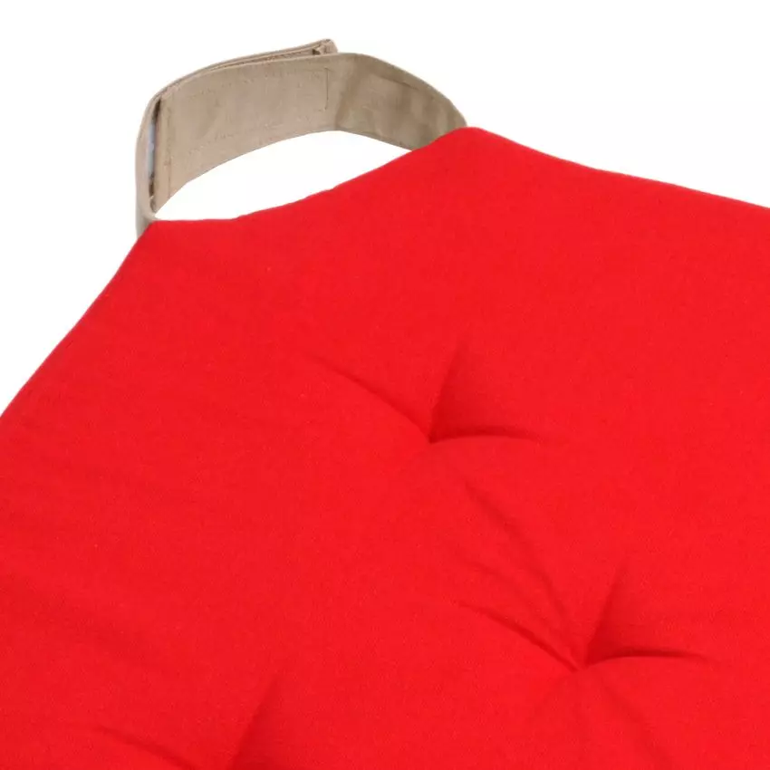 Galette de chaise carrée scratch (40 x 40 cm) Duo Rouge