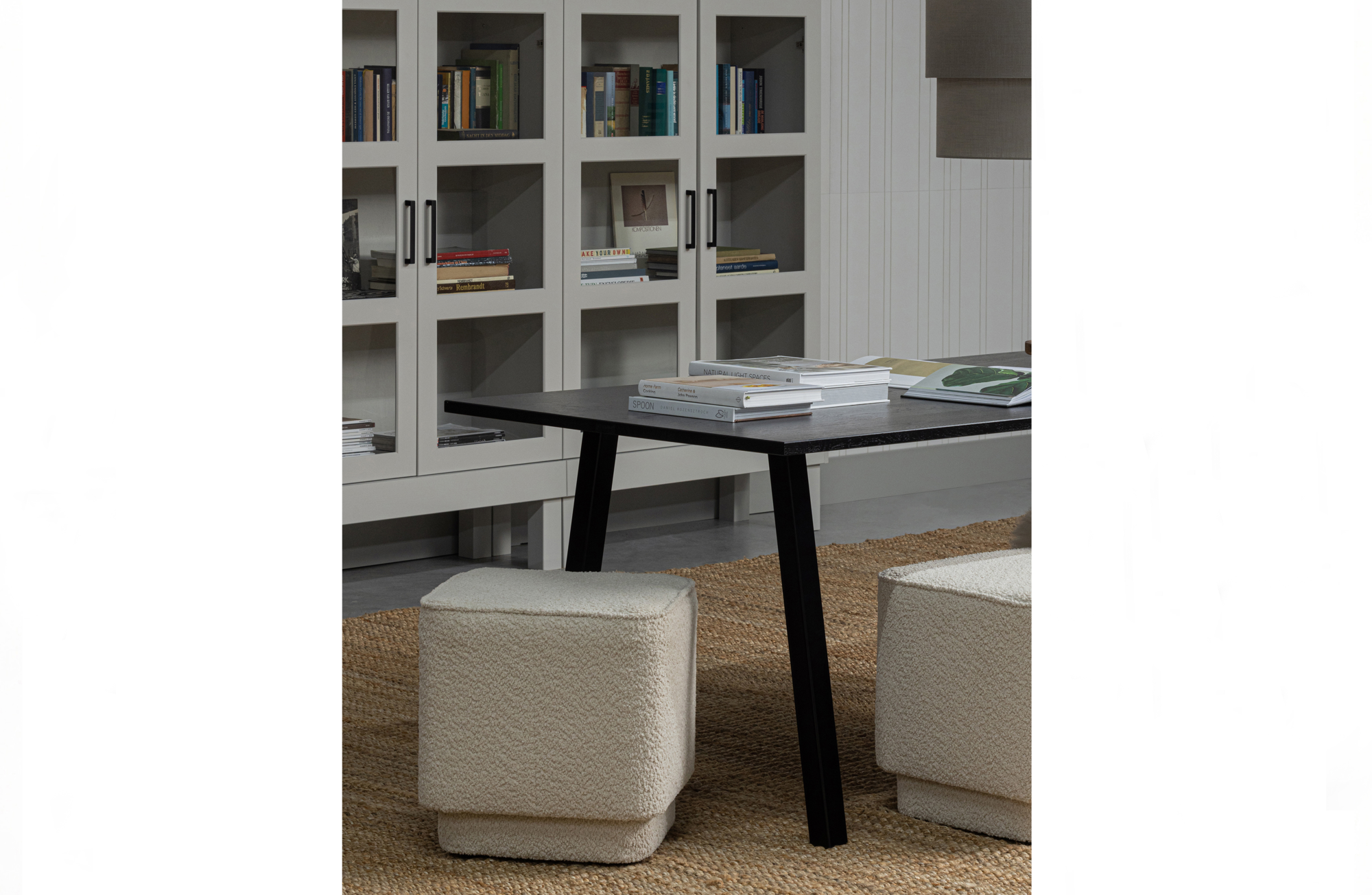 WOOOD tafel Tablo eiken blacknight & 2-stand Poot Tablo Tafel Eiken Blacknight 160x90 & 2-stand Poot